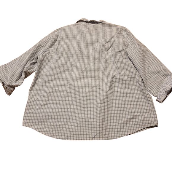 Vtg Womens Floral Embroidered Checkered Gingham Button Down Shirt Sz 20 - Picture 2 of 8